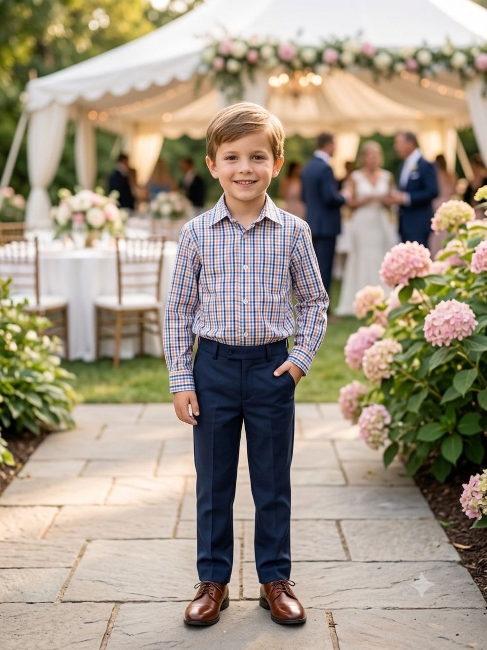 Take 50% OFF- Izod Boys and  Blue & Orange Plaid Button-Down Shirt, Size-6
